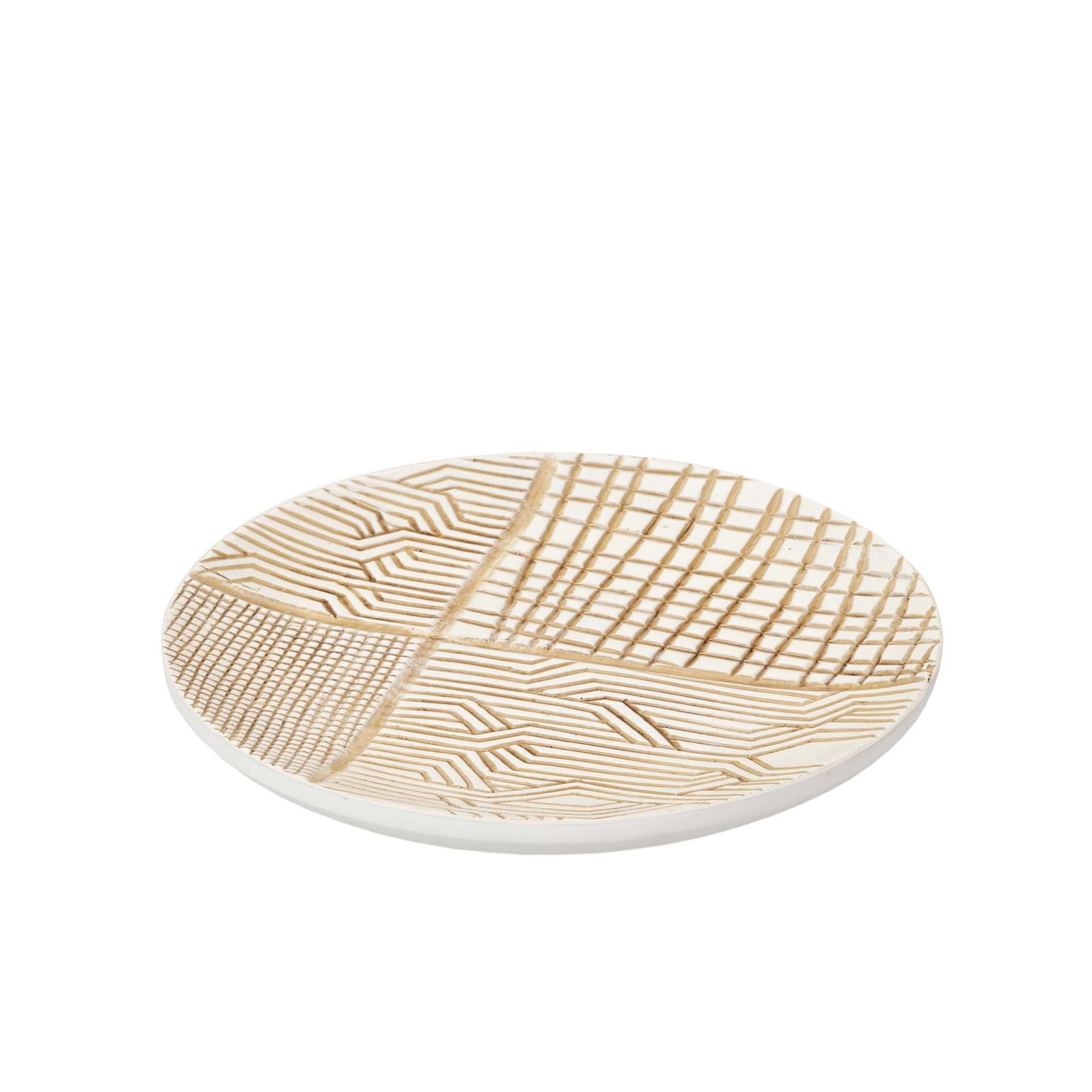Centro de mesa resina blanco marron 19x19x3 cm , El mejor complemento para tu hogar.