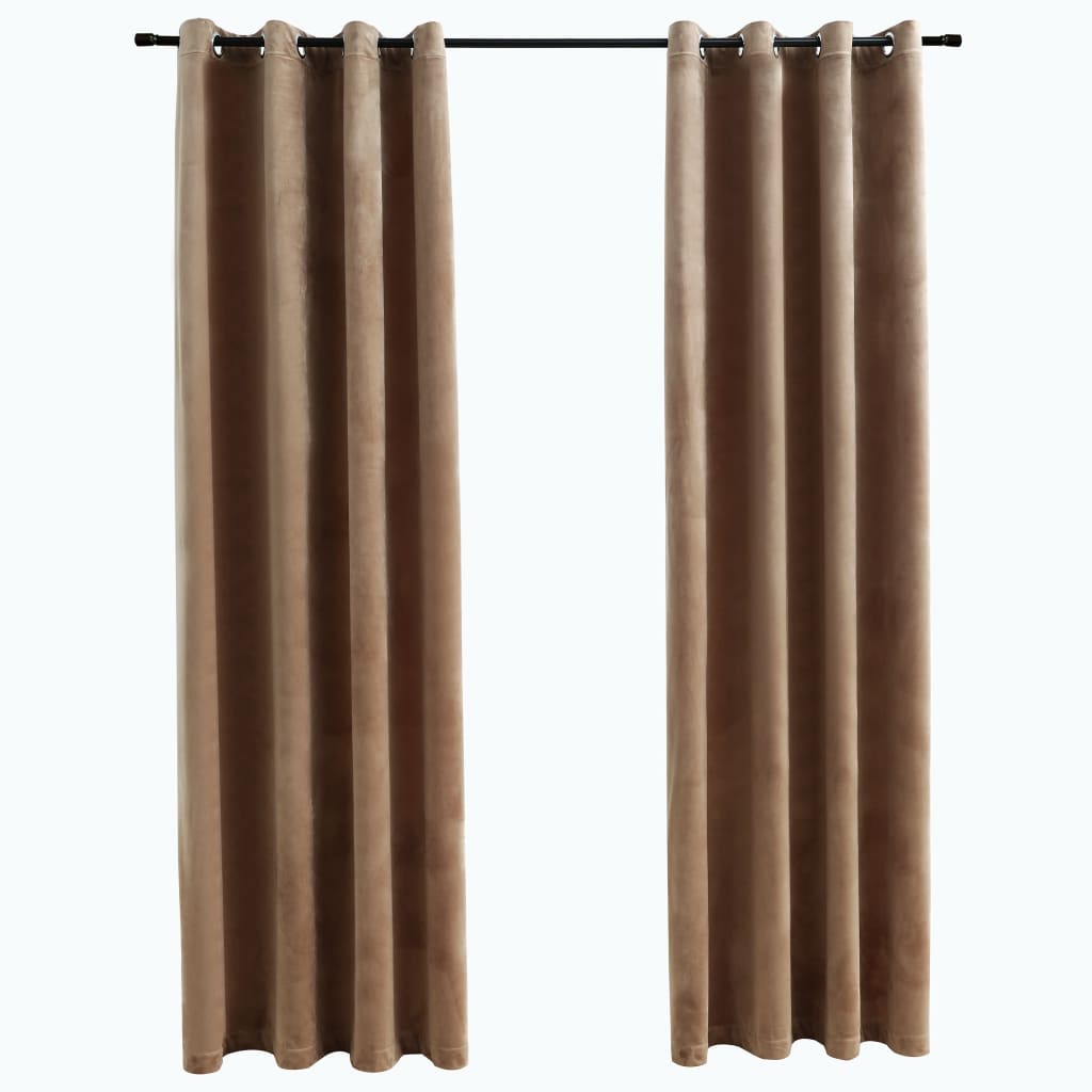 vidaXL Cortinas Opacas con Anillas 2 Piezas Terciopelo 140x225cm Color Azul oscuro,  Antracita,  Rosa antiguo y mas