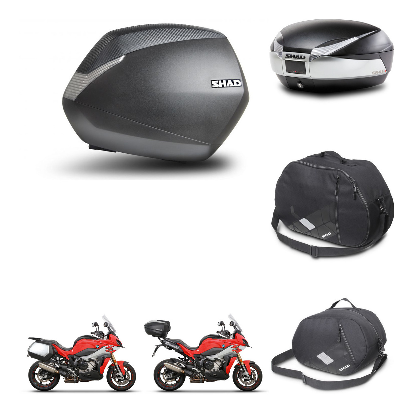 Baul Trasero + Maletas Laterales + Accesorios + Herraje Montaje + Herraje 3P Sh36 Sh 36 Sh48 Titanium Premium KIT-270495