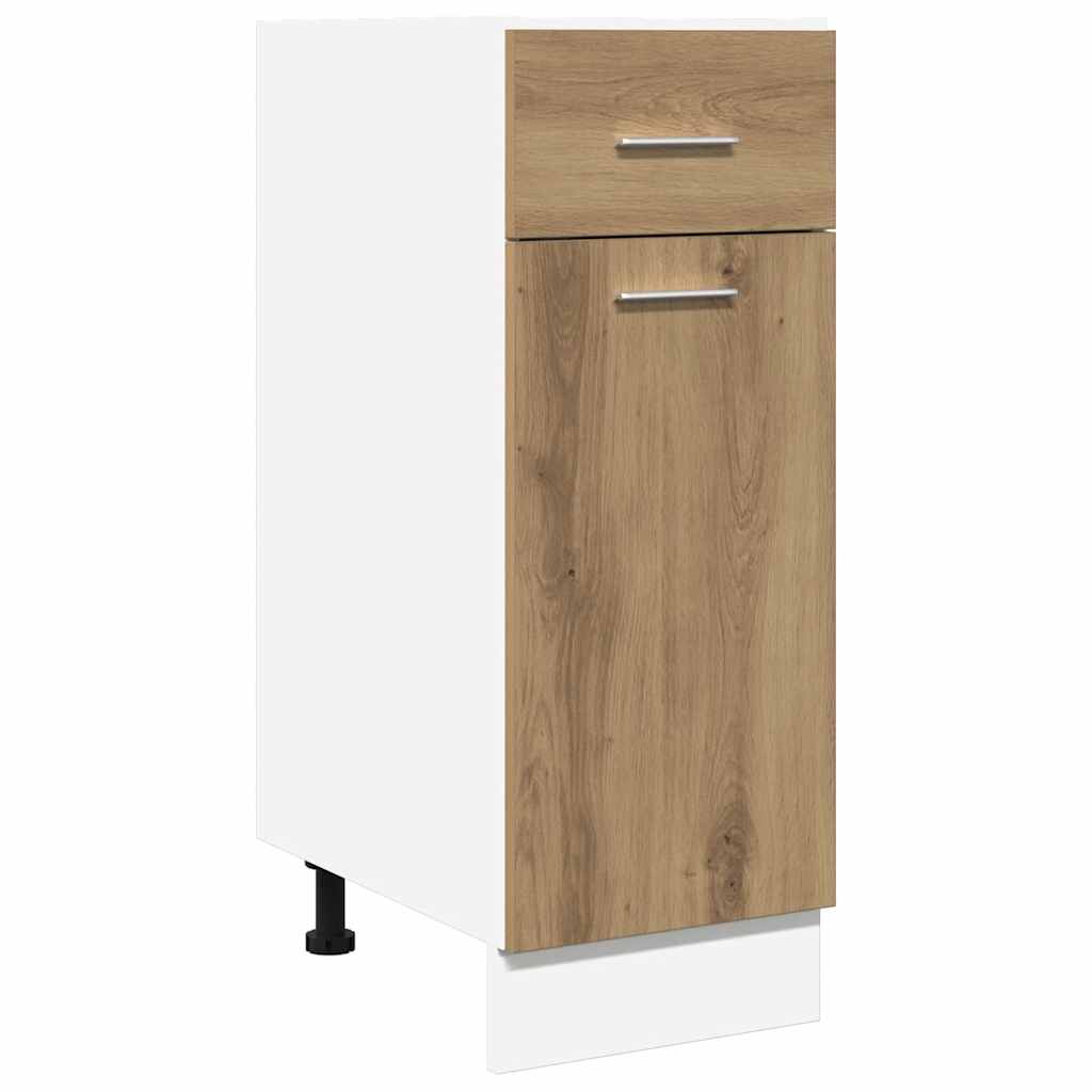 vidaXL Armario inferior cajón cocina “Lyon” madera de ingeniería en color Blanco/Roble artisan/Gris sonoma y más | almacenamiento funcional diseño moderno para baño dormitorio sala