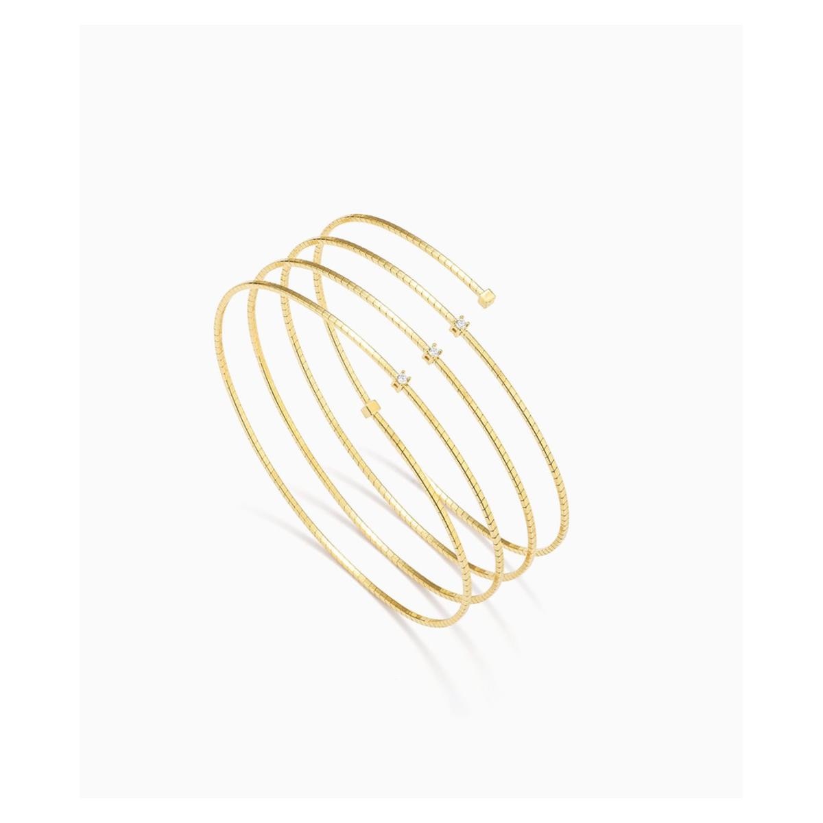 Secrecy Pulsera Mujer Pulsera Tuscany 4 Vueltas 3cz Oro De Plata, Titanio Blanco, Dorado Syb20006