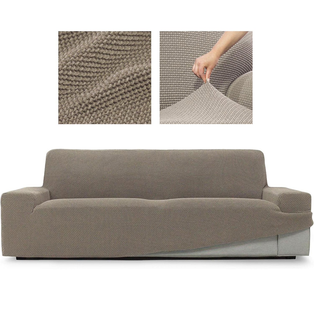 TEXLOVA-Neuvo Funda superelástica 8 Colores, Para sofá , Silla,Chaise Longue Brazo Largo, y Orejero ,Transpirable, cómoda y Duradera, fácil de Instalar, Dimensiones