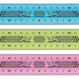 Maped twist´n flex regla de flexible 30cm - irrompible - doble graduacion - colores aleatorios azul, rosa y verde