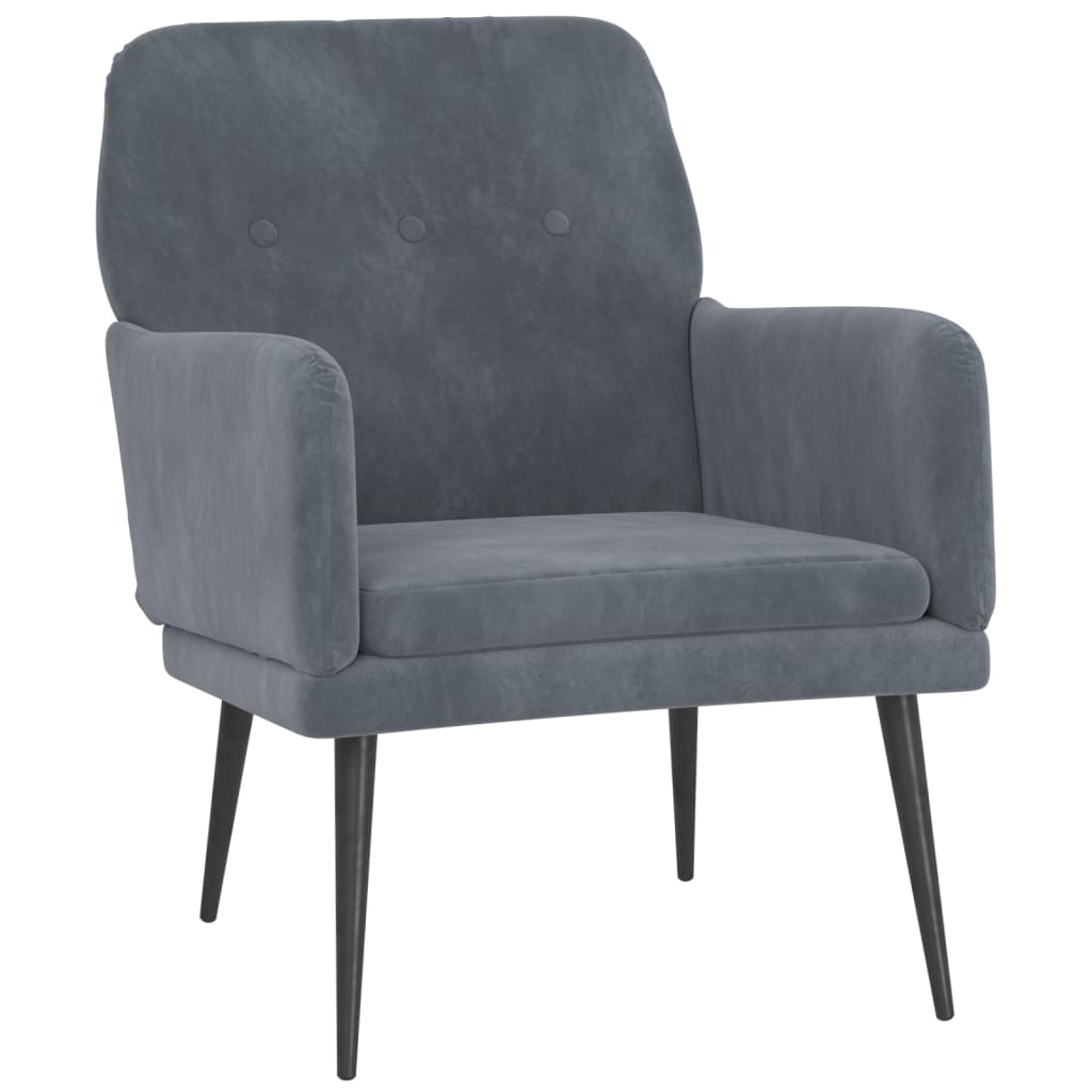 Vidaxl Sillón de Terciopelo 62x79x79 Cm Gris Claro