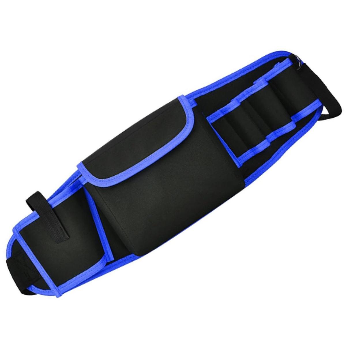 Riñonera ajustable - riñonera - con 5 bolsillos - riñonera para electricistas - bolsa de herramientas - riñonera grande - para herramientas - bolsa multifuncional - para electricistas, carpinteros y trabajadores de la construcción - 57*16 cm - azul