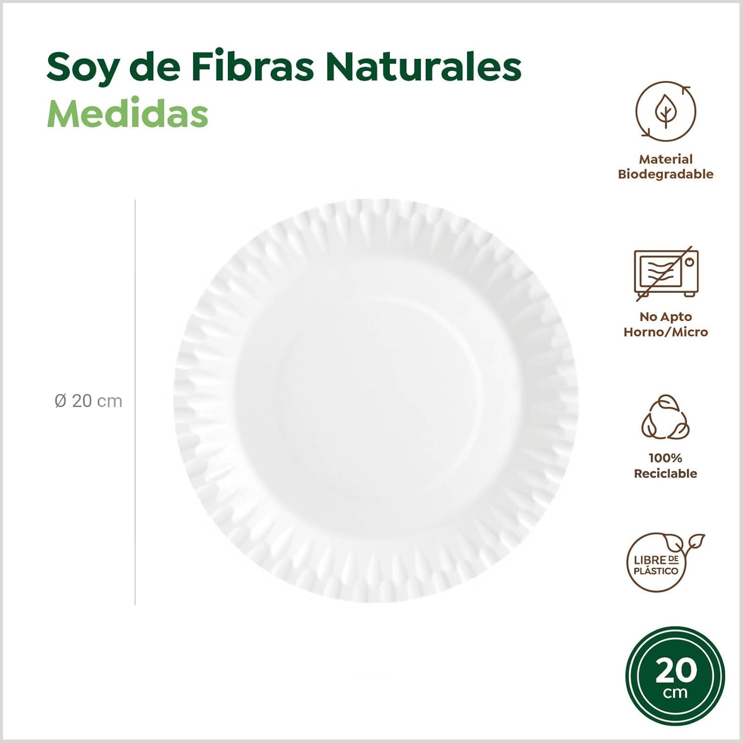 C.A | Platos de Cartón Redondos Desechables 🍽️ | Apto Alimentario | Para Catering, Eventos y Celebraciones
