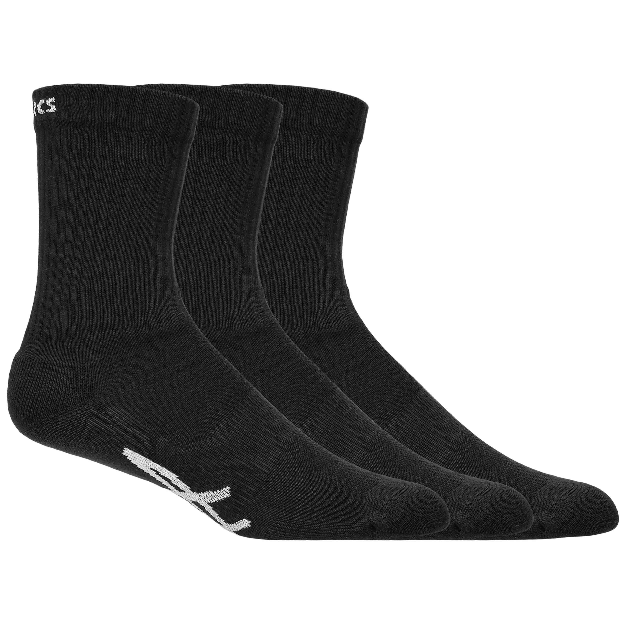 Calcetines Asics modelo SPORT 3 PACK CREW SOCK para hombre y mujer en color Negro
