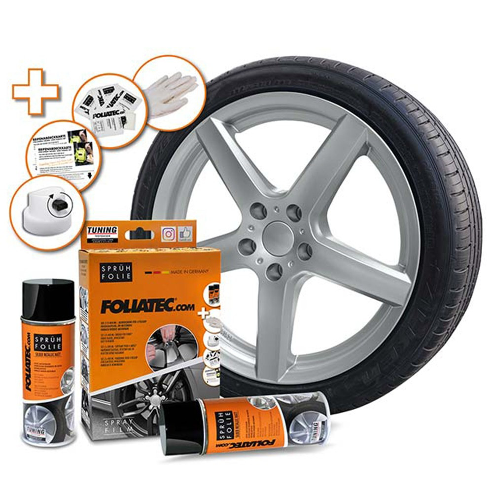 FOLIATEC KIT DE GOMA LÍQUIDA PLATA METÁLICO 2 X 400 ML
