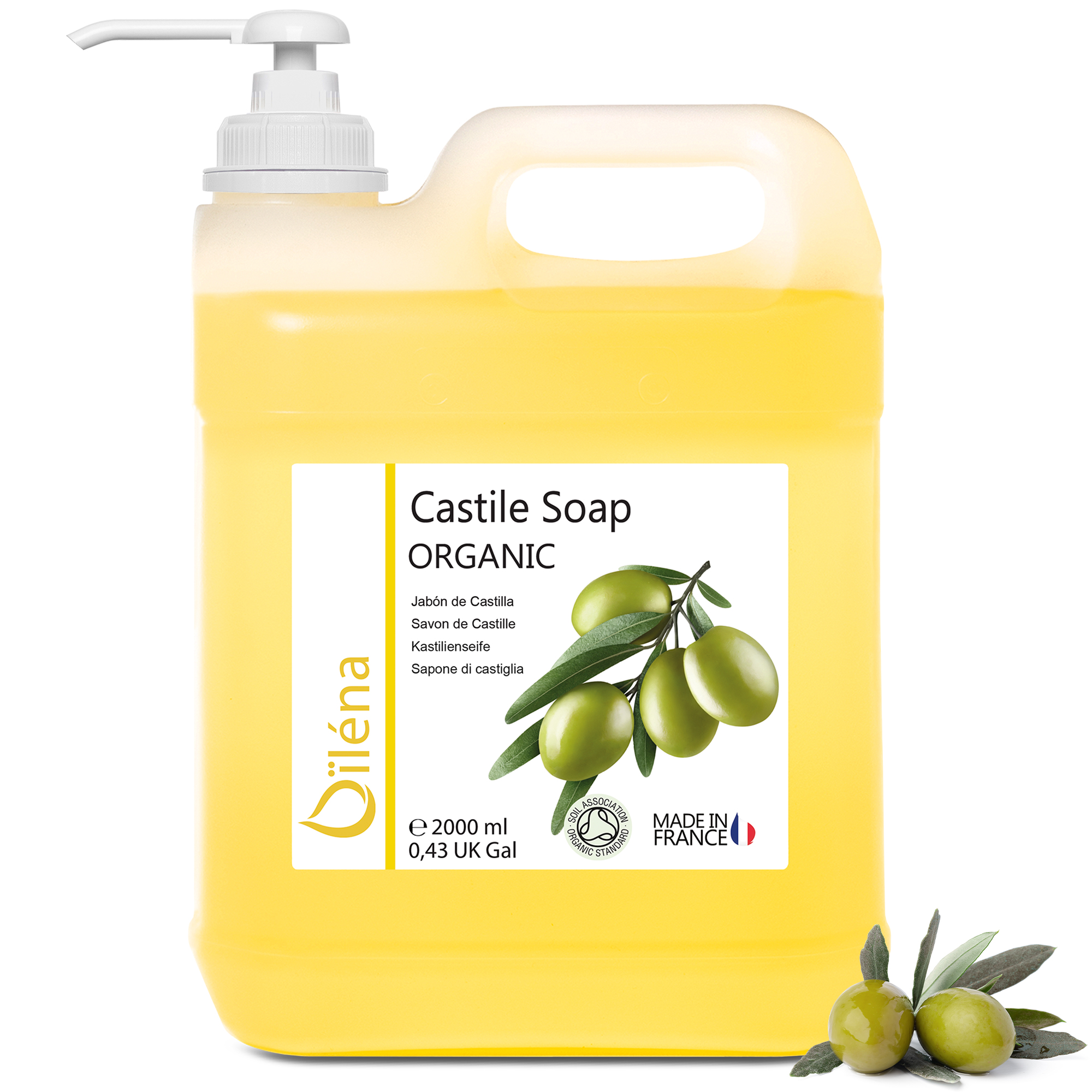Jabón de Castilla - Jabón Ecológico de Aceite de Oliva Limpiador Corporal, Facial Hogar - Oiléna