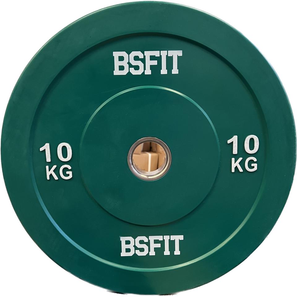 BSFIT® Disco de 5 kg a 20 kg Pesas de Caucho, Disco olimpico Bumper, Premiun Centro de Acero Orificio olimpico de 50mm