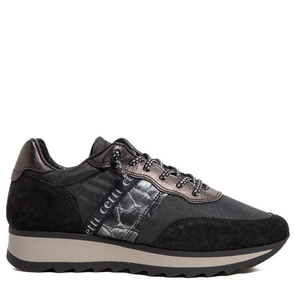 Cómoda  849 METAL-NEGRO: Zapatilla con plantilla acolchada extraíble, cordones elásticos y suela goma antideslizante. Ligera para caminar. ¡Cómpralas ahora! Altura Tacón bajo (1-3 cm) Referencia