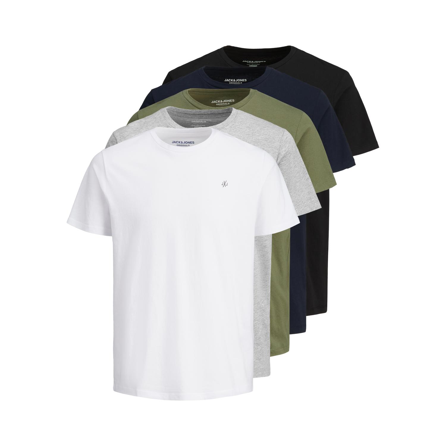 Jack & Jones Jorjxj - Pack de 5 Camisetas de Manga Corta para Hombre - Multicolor - 12185714
