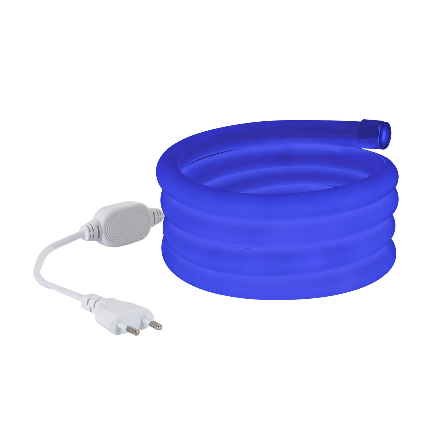 Ledkia Tira Neón LED Regulable 220V AC 120 LED/m Circular 360 Azul IP67 a Medida Corte cada 100 cm