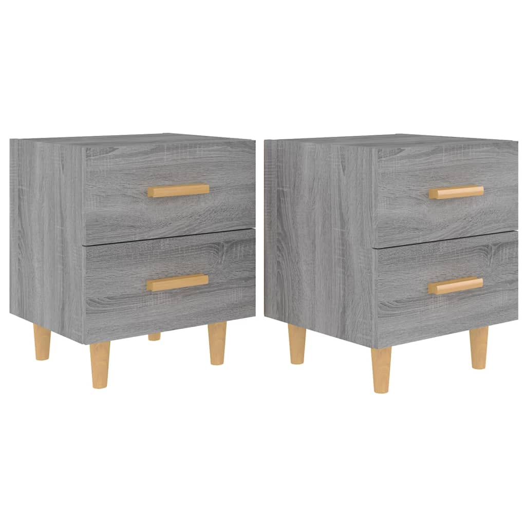 Vidaxl Mesita de Noche 40x35x47,5 Cm - Pack de 2 - Blanco/Negro/Roble Sonoma