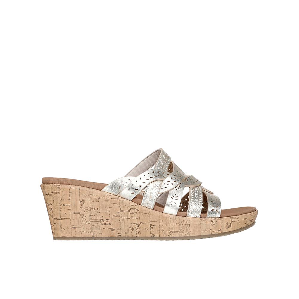 Skechers Beverlee - New Resort Sandalias con cuña para mujer doradas en sintético 83705