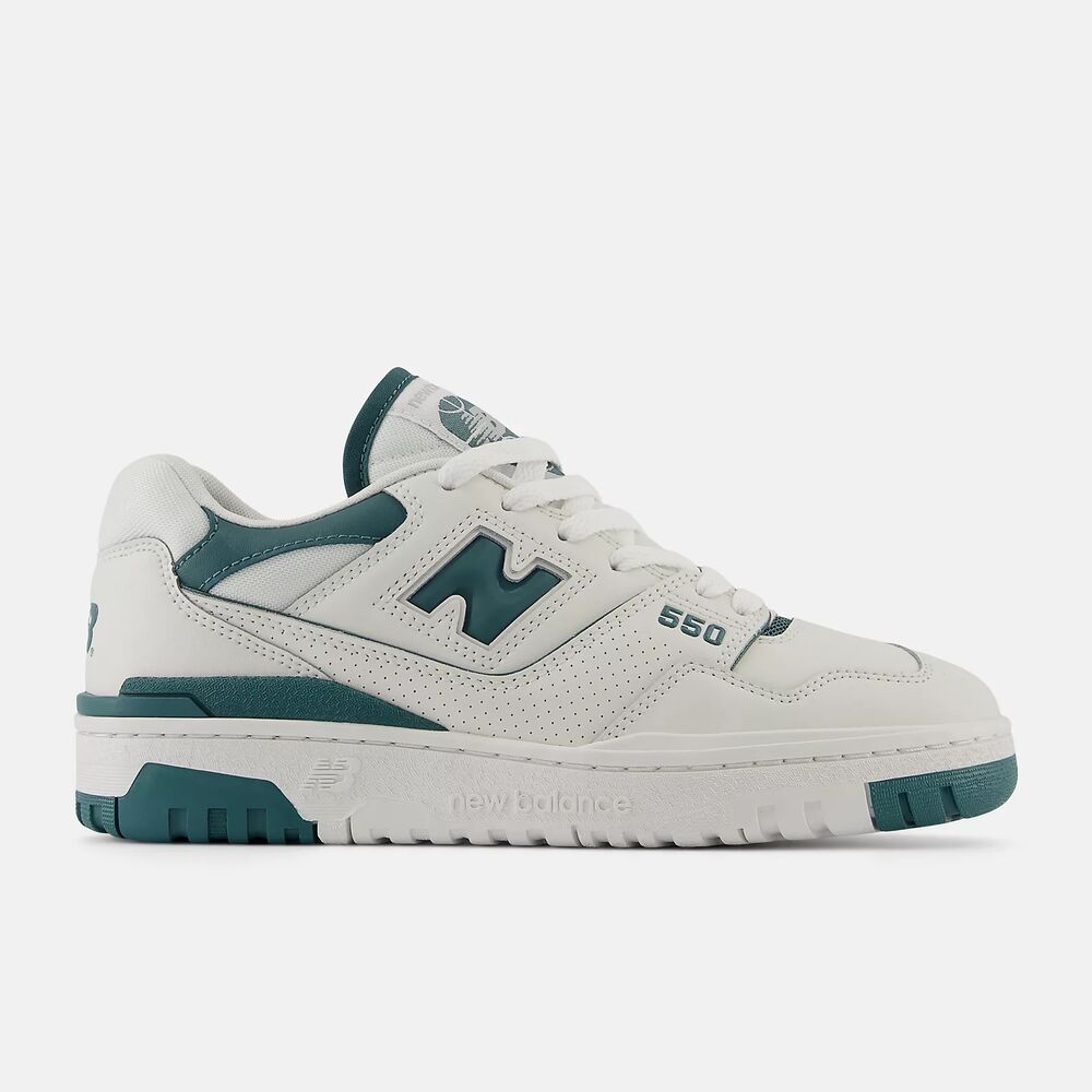 Zapatillas New Balance 550 Blanca-Verde Reflection con new spruce