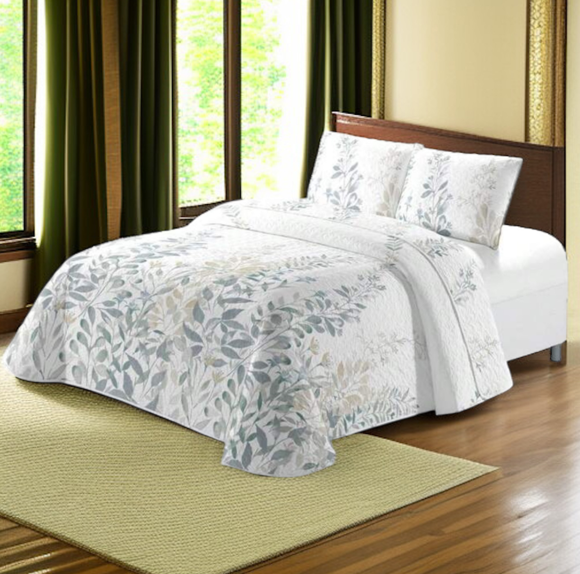 Colcha boutí +  fundas de almohadas , Estampada para Primavera, Verano, otoño e Invierno. 100% Microfibra Cama 090 /105/135/ 150 /180