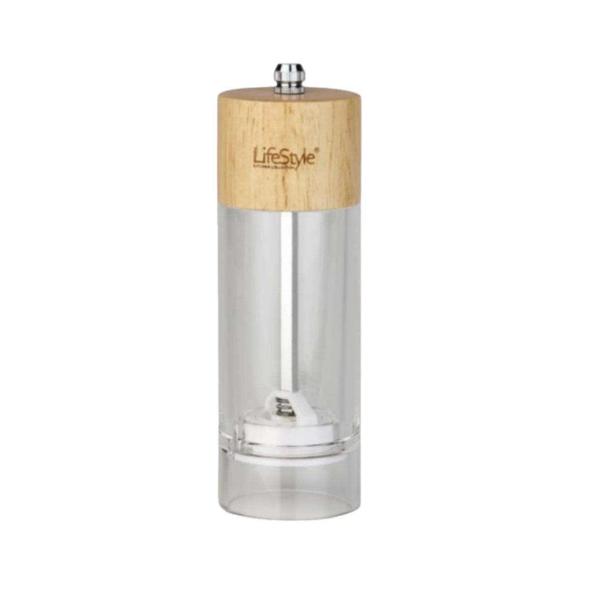 ZYLX SHOPPING – Molinillo Pimienta/Sal 10 cm | Molino Manual de Madera y Acrílico | Ajuste de Molienda, Cocina Práctica