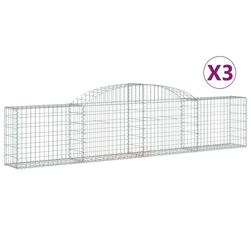 Cestas de Gaviones Vidaxl Forma de Arco Hierro 300 X 30 X 60/80 Cm