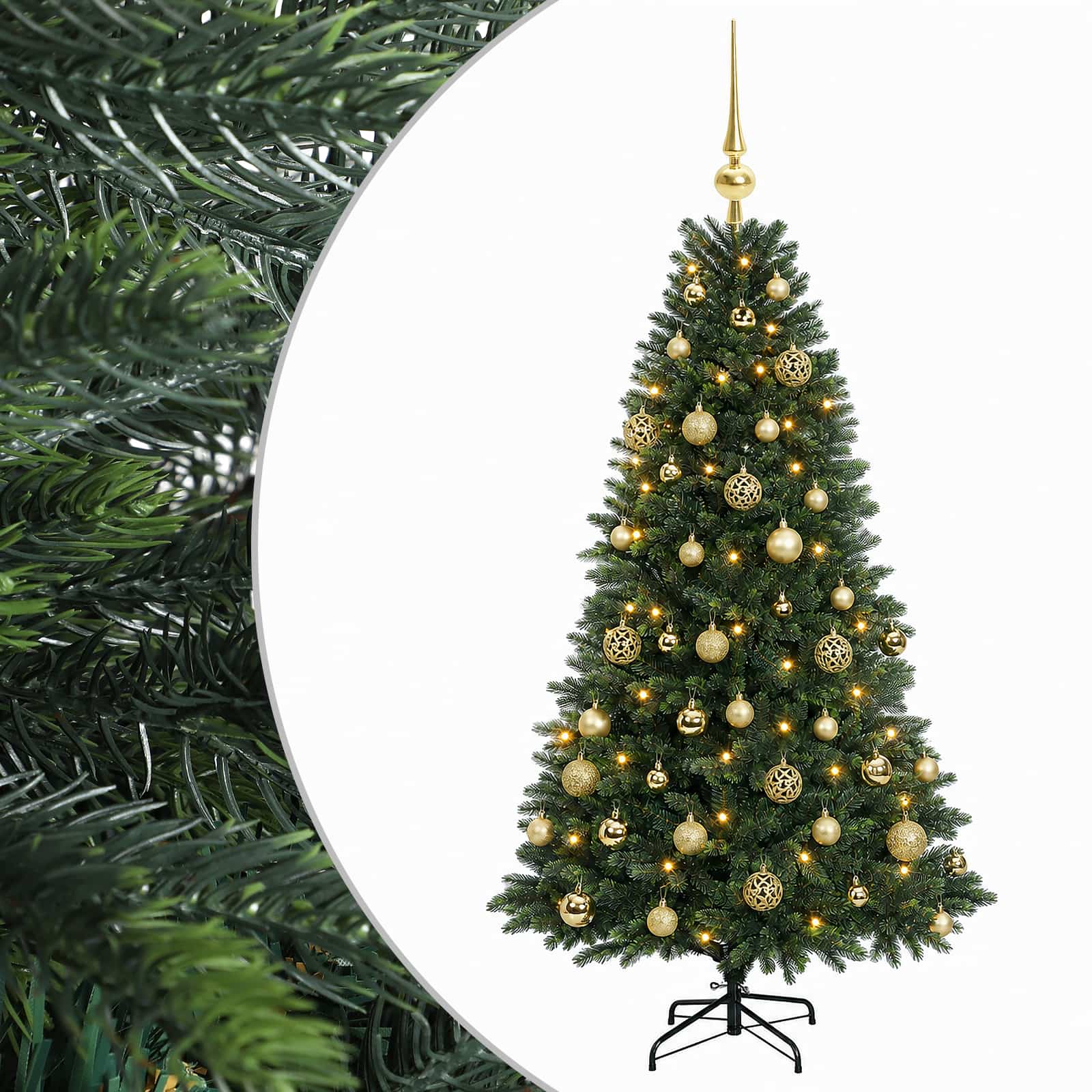 vidaXL Árbol de Navidad Artificial con Adorno 150 cm 150 LED Multicolor