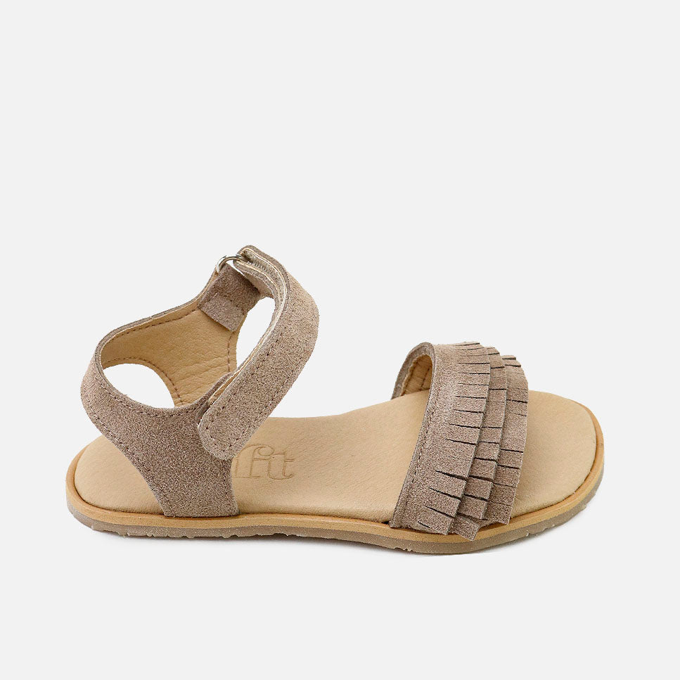 sandalias barefoot flecos piel marron Elisoft | Eli 1957