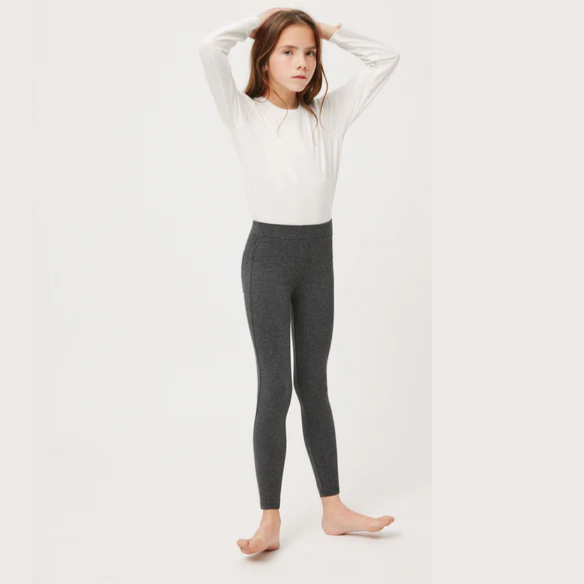 Ysabel Mora - Leggings básicos de niña marengo