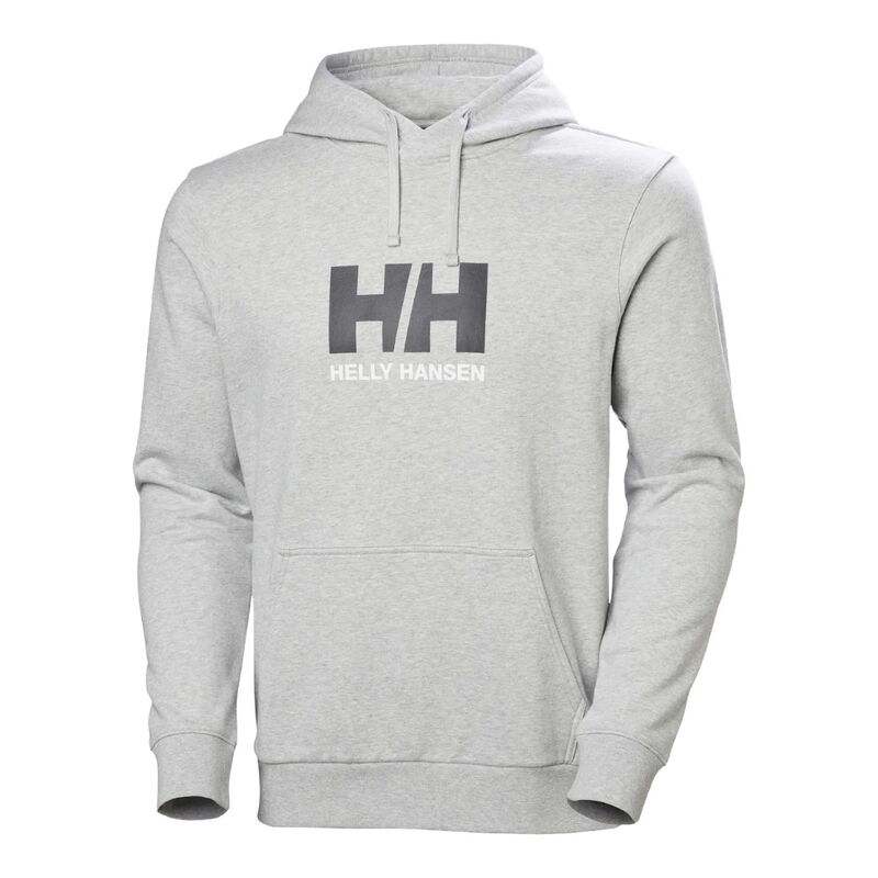 Sudadera Gris Helly Hansen HH Logo Hoodie Grey Melang de Ajuste Flexible y Cómodo