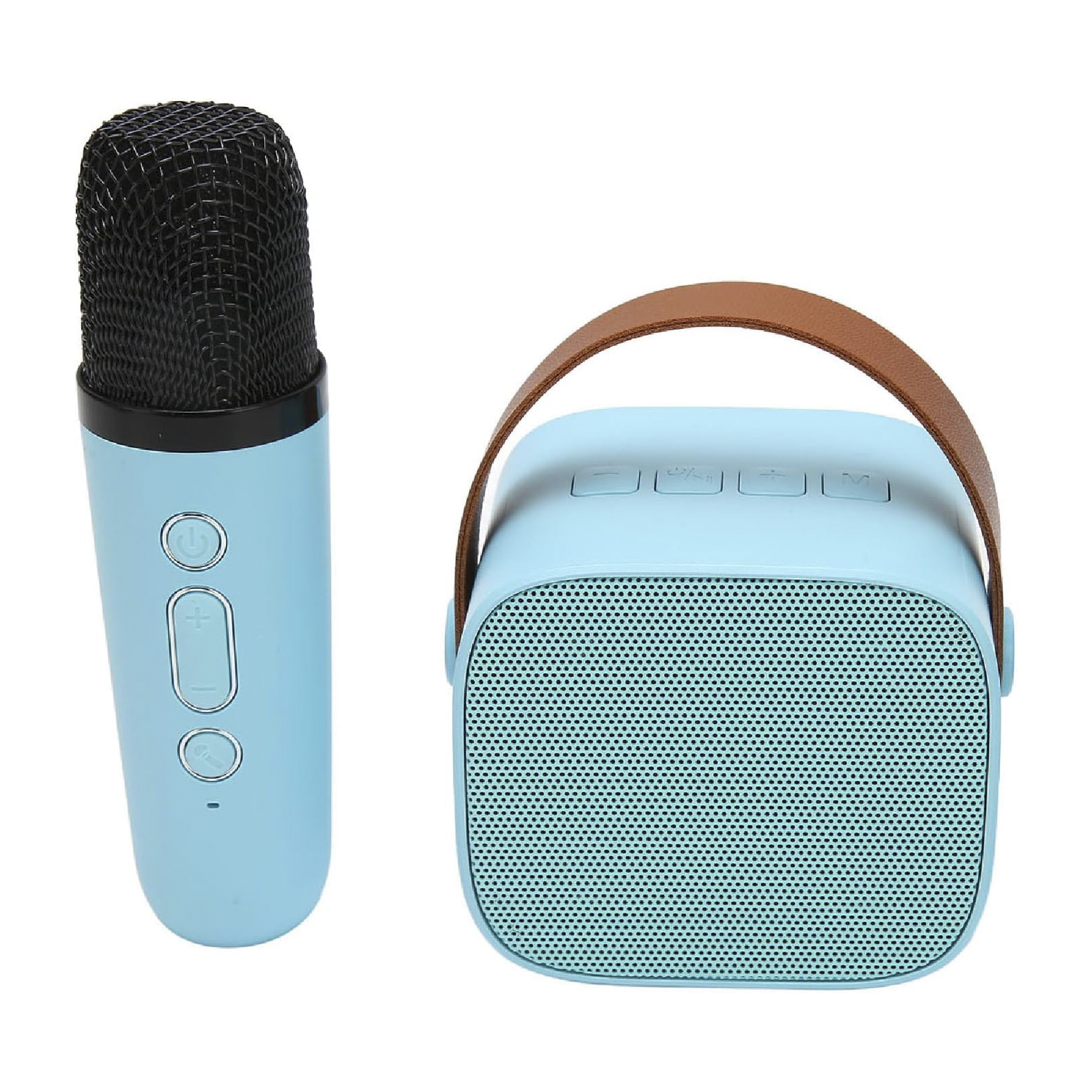 Altavoz Bluetooth con Micrófono Inalámbrico , Microfono para cantar con Altavoces Portatil Recargable, Karaoke Familiar Pequeño, Compatible con Tarjeta de Memoria USB BT AUX para TV, Sistema de Karaoke en Casa de Karaoke, Rosa y Azul