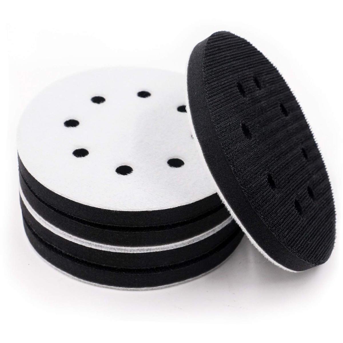 Paquete de 5 almohadillas de interfaz suaves de 5 pulgadas con 8 orificios, cojín de esponja de 5 pulgadas con cierre de velcro.
