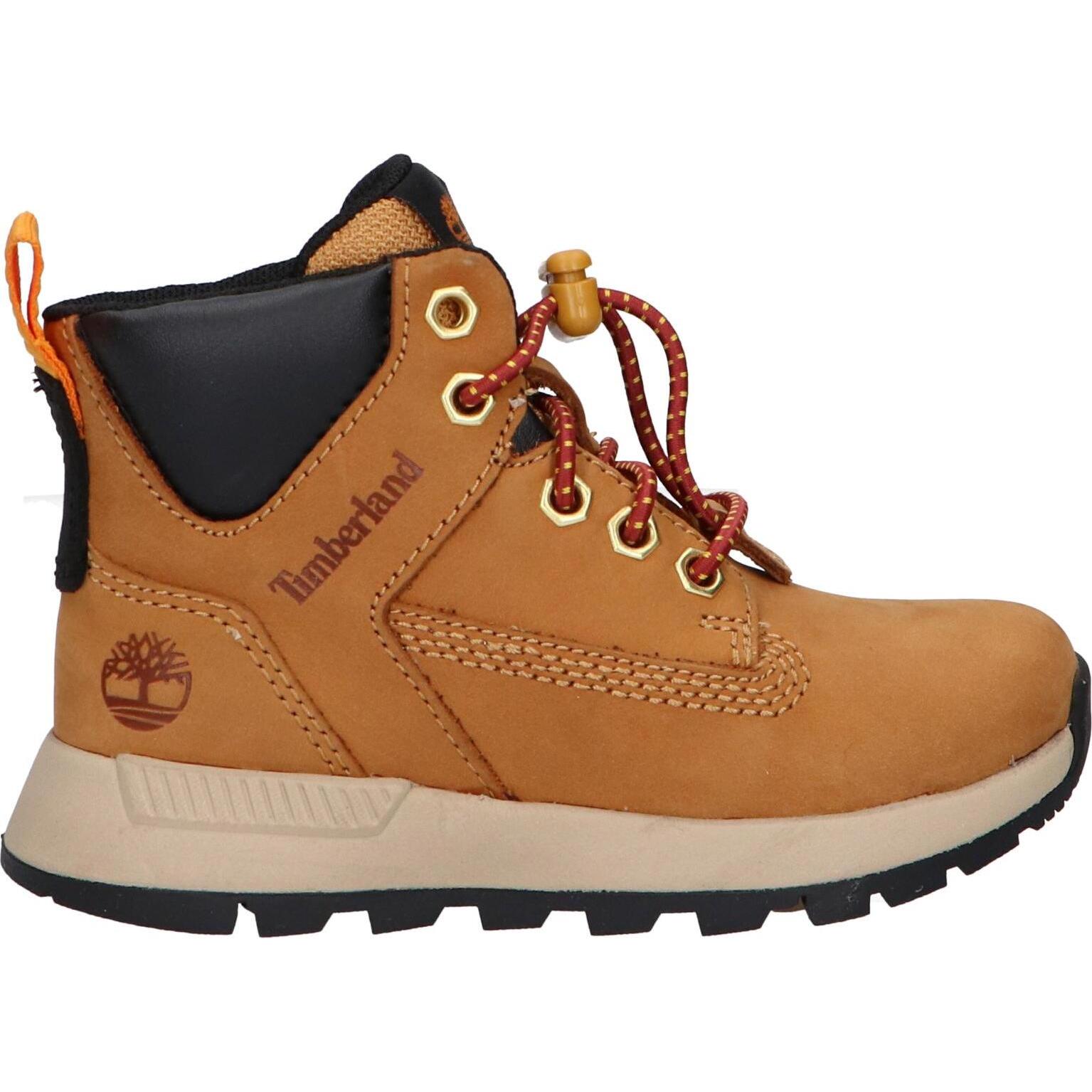Timberland TB0A6451 KILLINGTON TREKKER MID LACE UP 2311 WHEAT boys' boots made of leather with a cushioned insole and non-slip flexible sole, perfect for autumn and winter adventures.