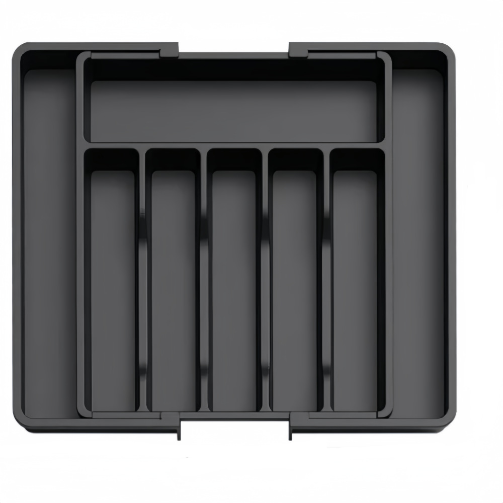 Bandeja de almacenamiento extensible con cajones, ideal para guardar vajilla，Dimensiones ajustables: de 33 a 57 x 37 x 5 cm