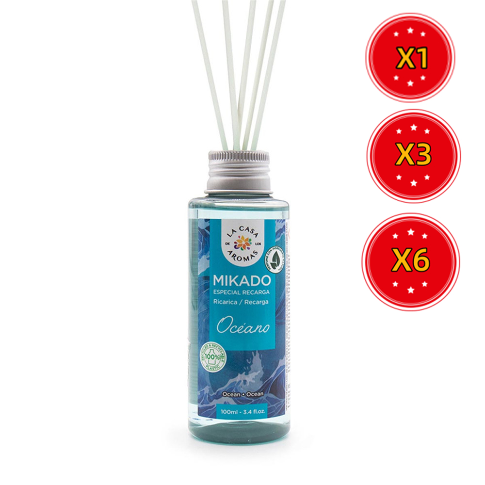Mikado - Colección Exquisita - Ambientador 100 Ml - Aromas Naturales - Pack de 6 Unidades