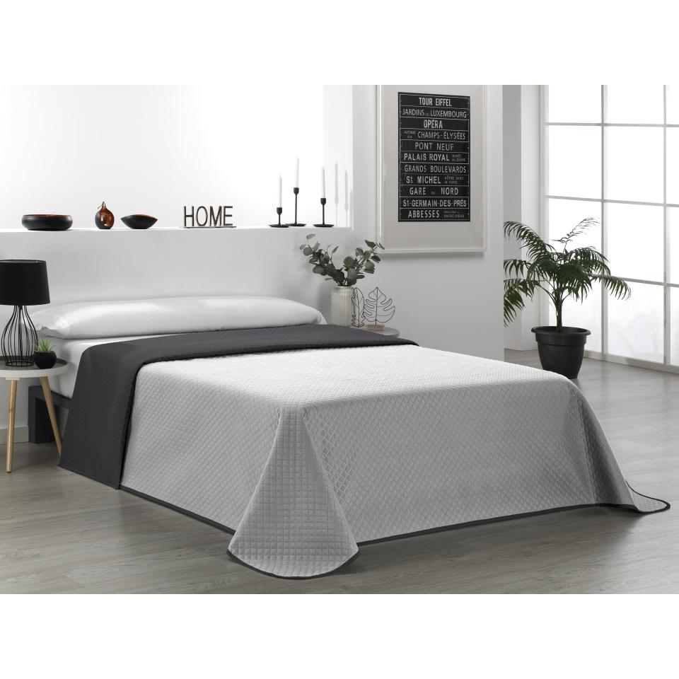 VALENTIA HOME Colcha Bouti Reversible Bicolor Rombo | Cama 90/105/135/150/180 CM | Ideal Todas Estaciones