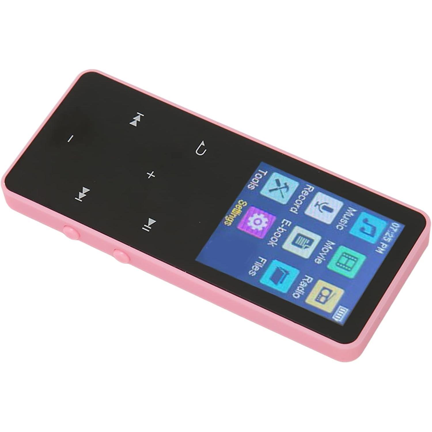 Reproductor de MP3 con Radio FM y Grabadora de Voz, Reproductor de MP4 con Pantalla Táctil de 1,8 Pulgadas con Bluetooth, Reproductor de Música Portátil Ligero Sin Pérdidas Hifi (Blanco)