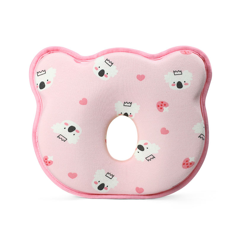 TK Almohada para bebé, viscoelástico, almohada para bebé, antiplagiocephaly, adecuada para recién nacidos de 0 a 12 meses, color rosa