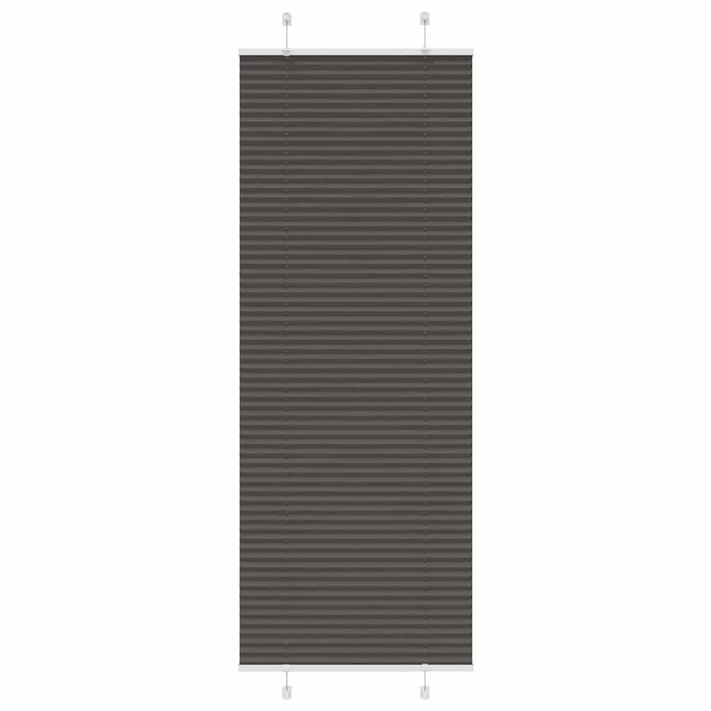 vidaXL Estor Plisado negro 80x200 cm Tela Ancho 79,4 cm Poliéster