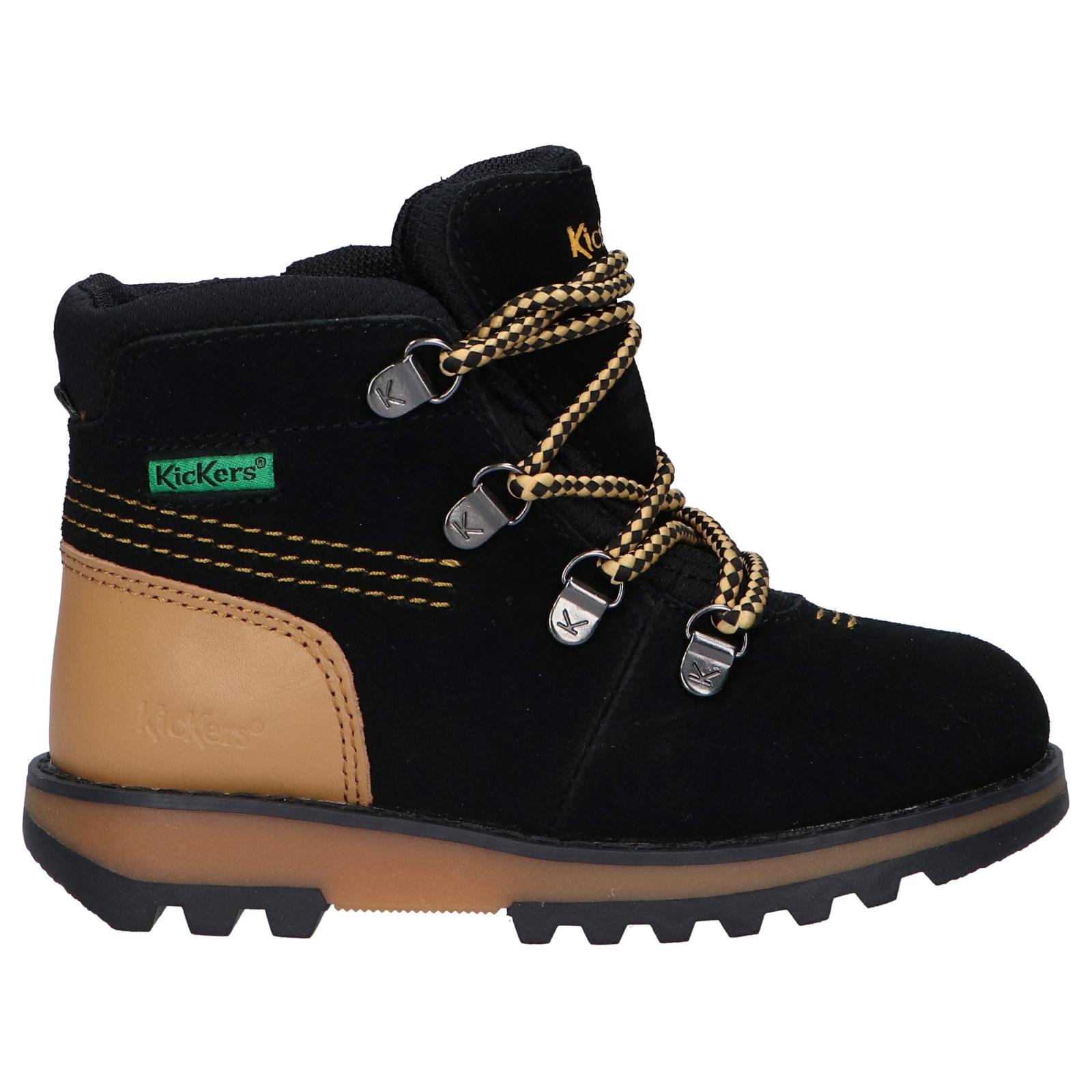 Kickers girl and boy ankle boots 878760 -10 kicknature 83 noir jaune