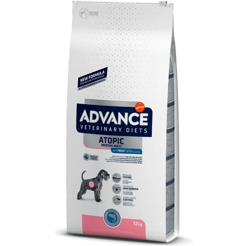 Advance Veterinary Diets – Pienso para perros cachorros y adultos medianos y grandes Advance Atopic Care trucha Dietas Veterinarias. 3 Kg