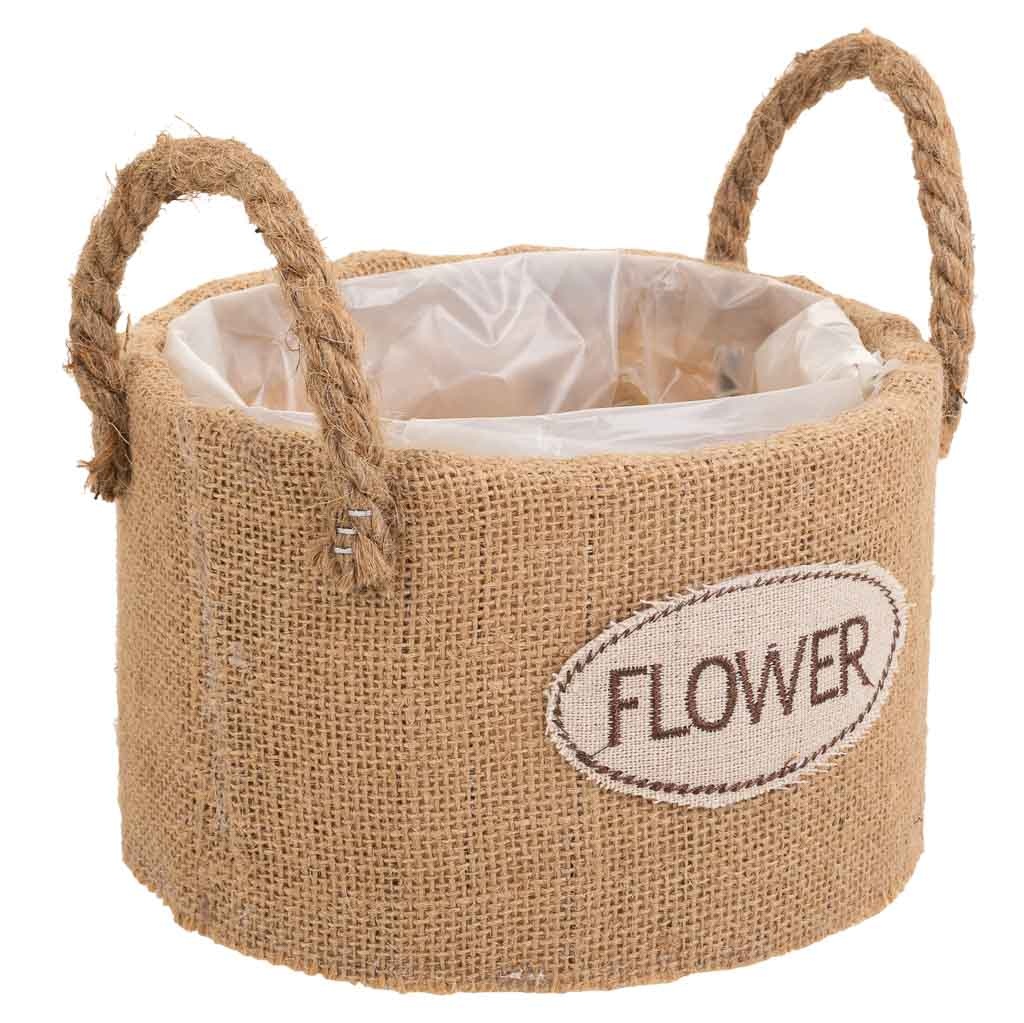 Wonderlust Deco - Cesto de hilo de tela marrón d19x11,5 Marrón D19x11,5h cm