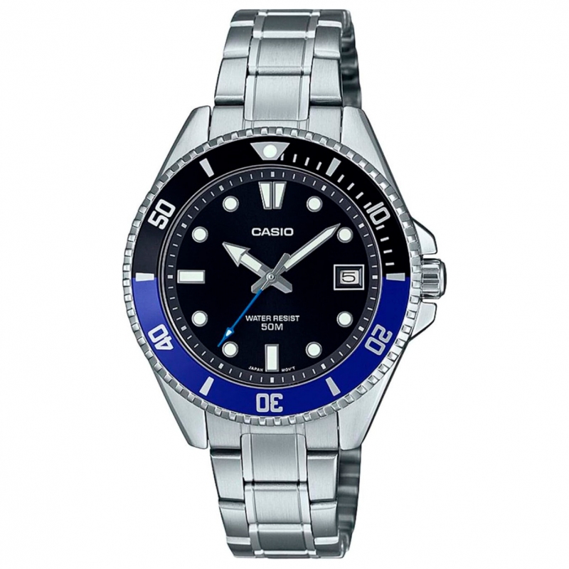 Casio  Mdv-10d-1a2vdf Reloj De Pulsera Analógico Para Mujer Color Negro