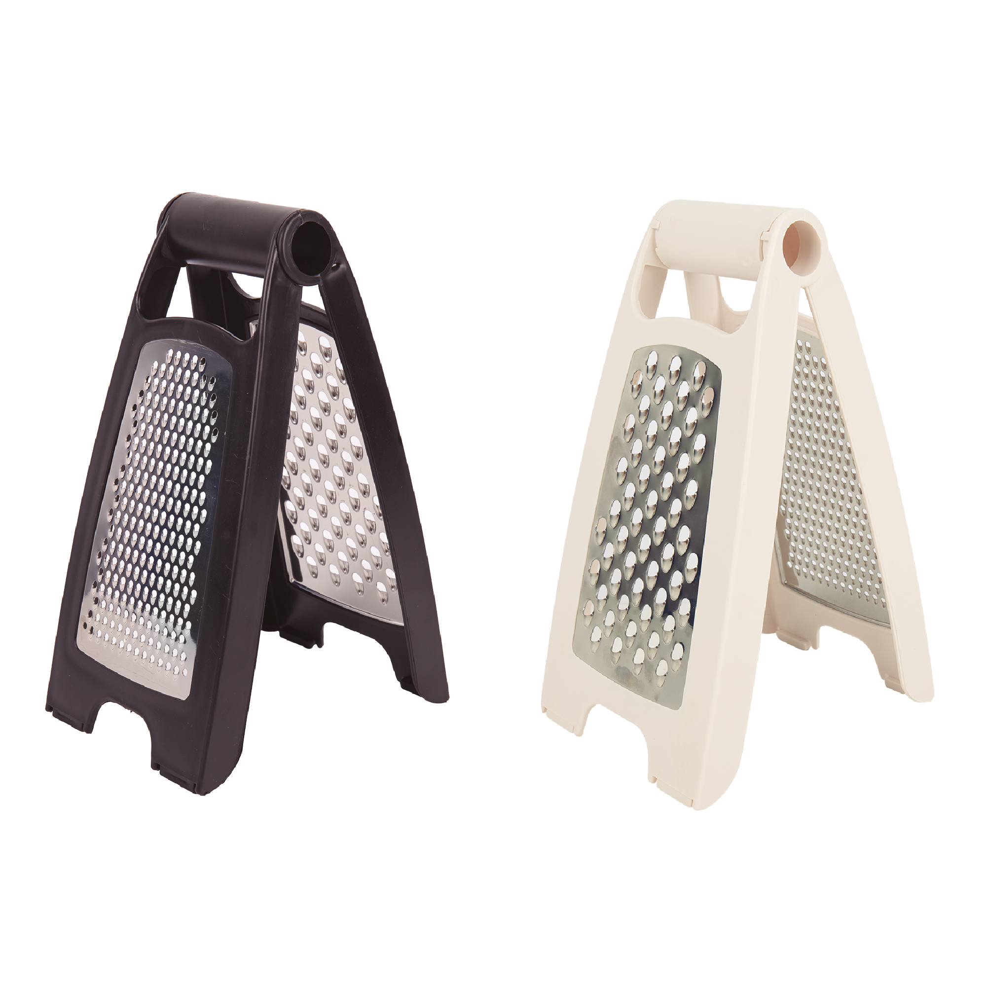 Cofan Rallador plegable de cocina con doble cara para rallado fino y grueso | Placas de acero inoxidable | Base antideslizante | Colores aleatorios