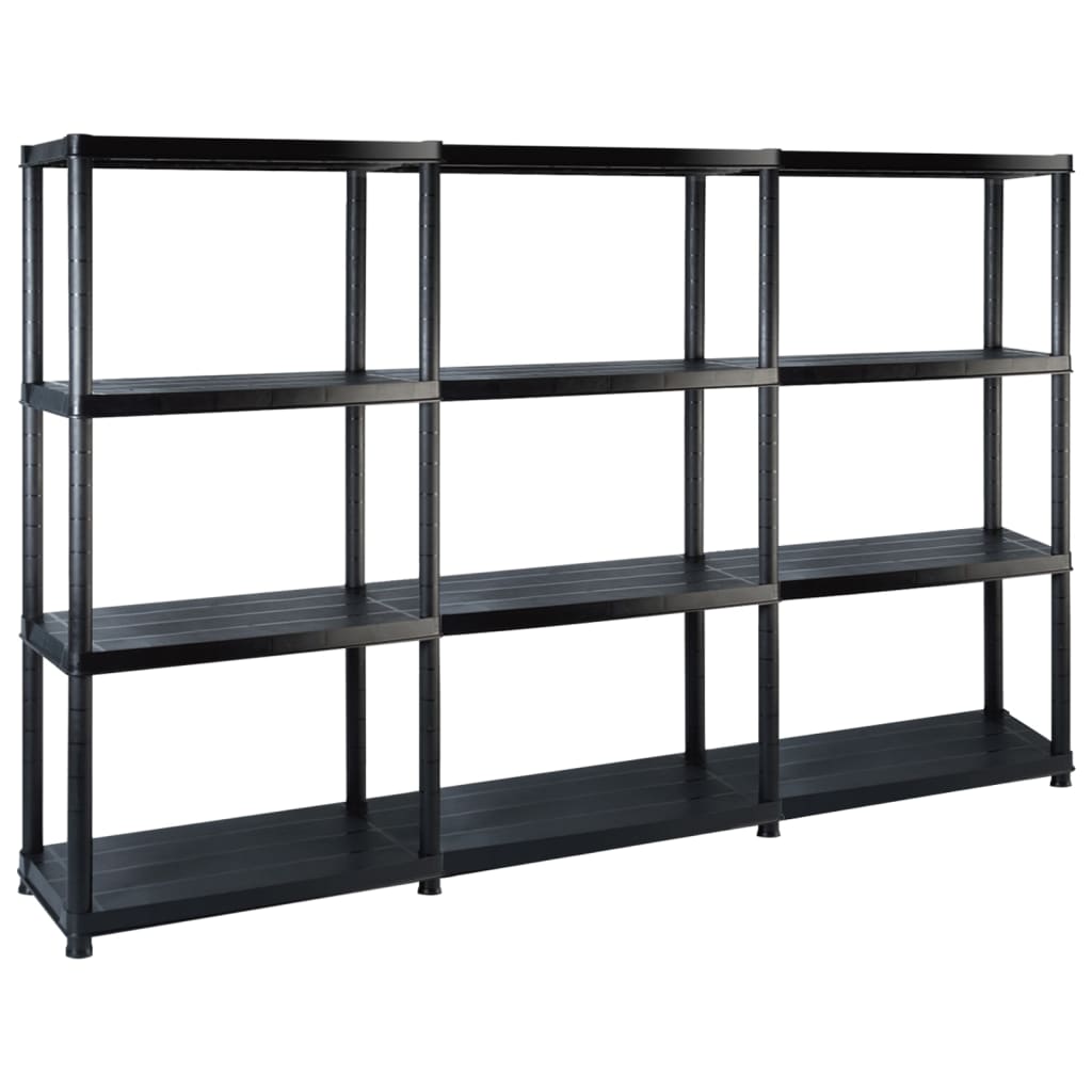 vidaXL Estante de Almacenaje Negro Plástico Adornos Dimensiones 61 x 30.5 x 130 cm,  71 x 38 x 170 cm,  122 x 30.5 x 130 cm y mas