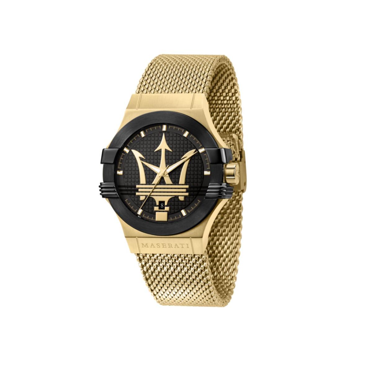 Maserati Reloj Hombre Caja De Acero Pulsera Acero De Color Oro Resistente Al Agua 10 Atm R8853108006