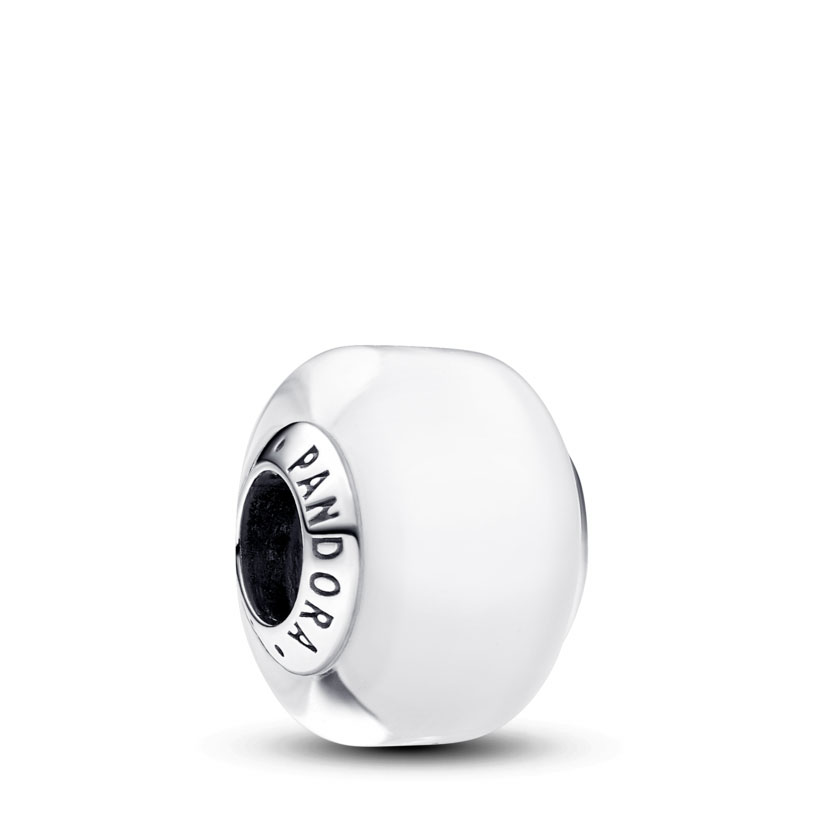 Pandora Charm Mini Cristal de Murano Blanco en plata de ley 793118C00 , para Mujer