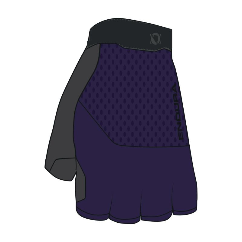 ENDURA | Guantes Cortos LOOP MITT Púrpura - Dorso de tela doble para mayor ajuste y transpirabilidad. Acolchado de gel para la palma de Palmistry™ evolution Impresión de palma de silicona para mejor