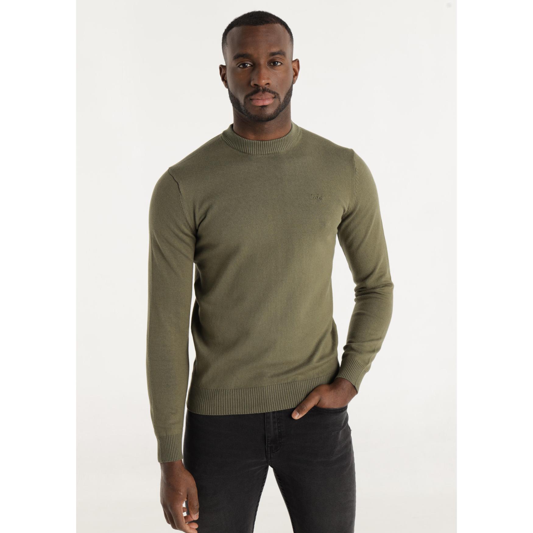 Jersey Básico de Hombre LOIS con Cuello Mock y Bordado Discreto