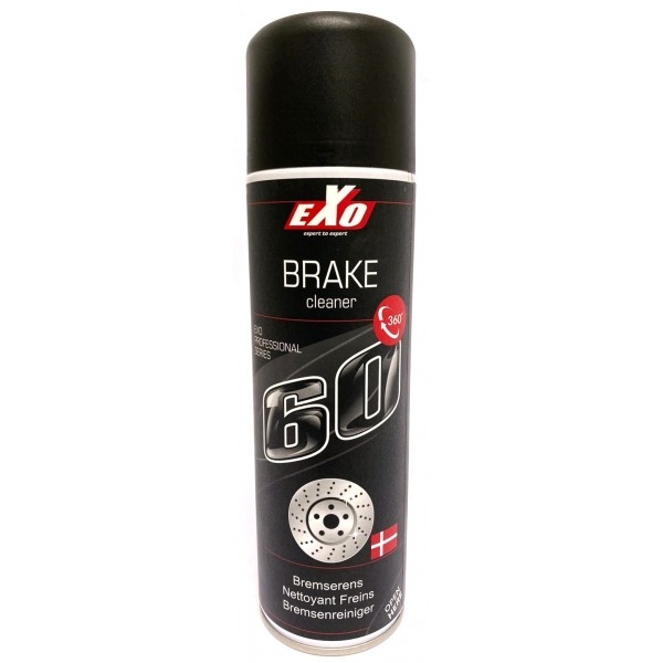 EXO Limpiador de frenos en Spray Envase 500ML Especialmente formulado para la limpieza de discos de freno, pastillas de freno, llantas y pistas de frenado de todo tipo de vehículos de disco o tambor