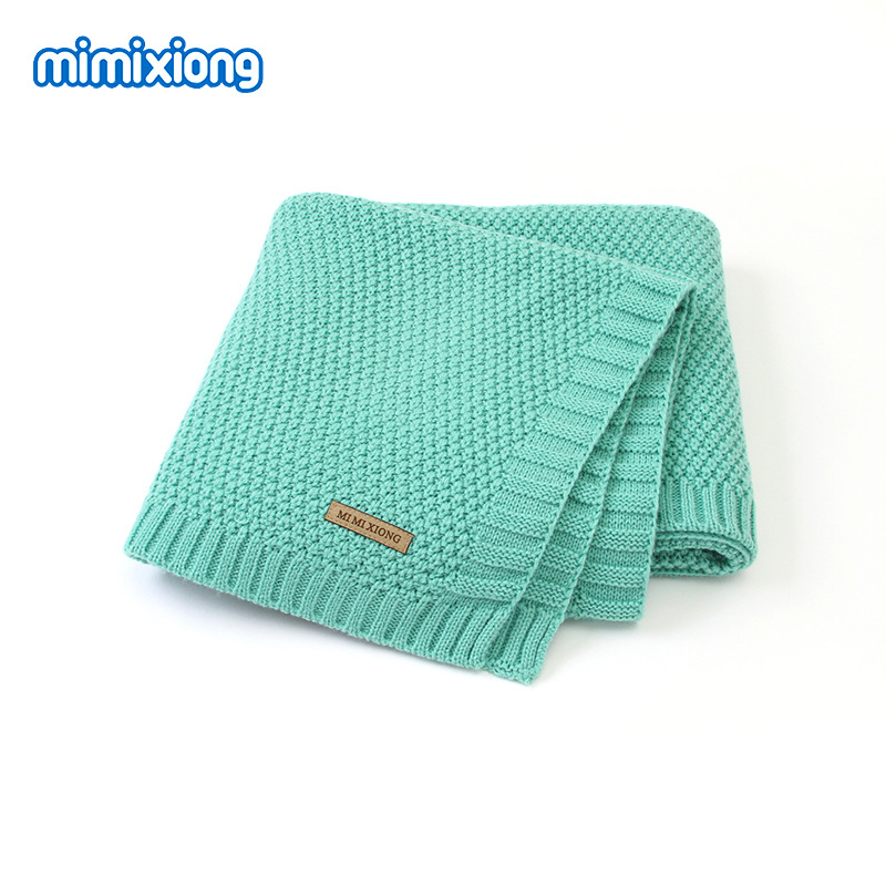 CA Manta de punto de color sólido para niños y niñas, funda a prueba de viento para cochecito de bebé