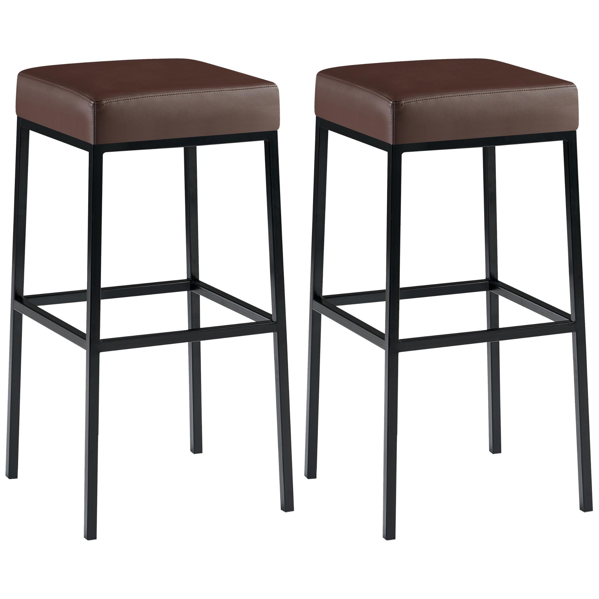 Set De 2 Taburetes Montreal ~ Altura 80 cm Negro,Marrn