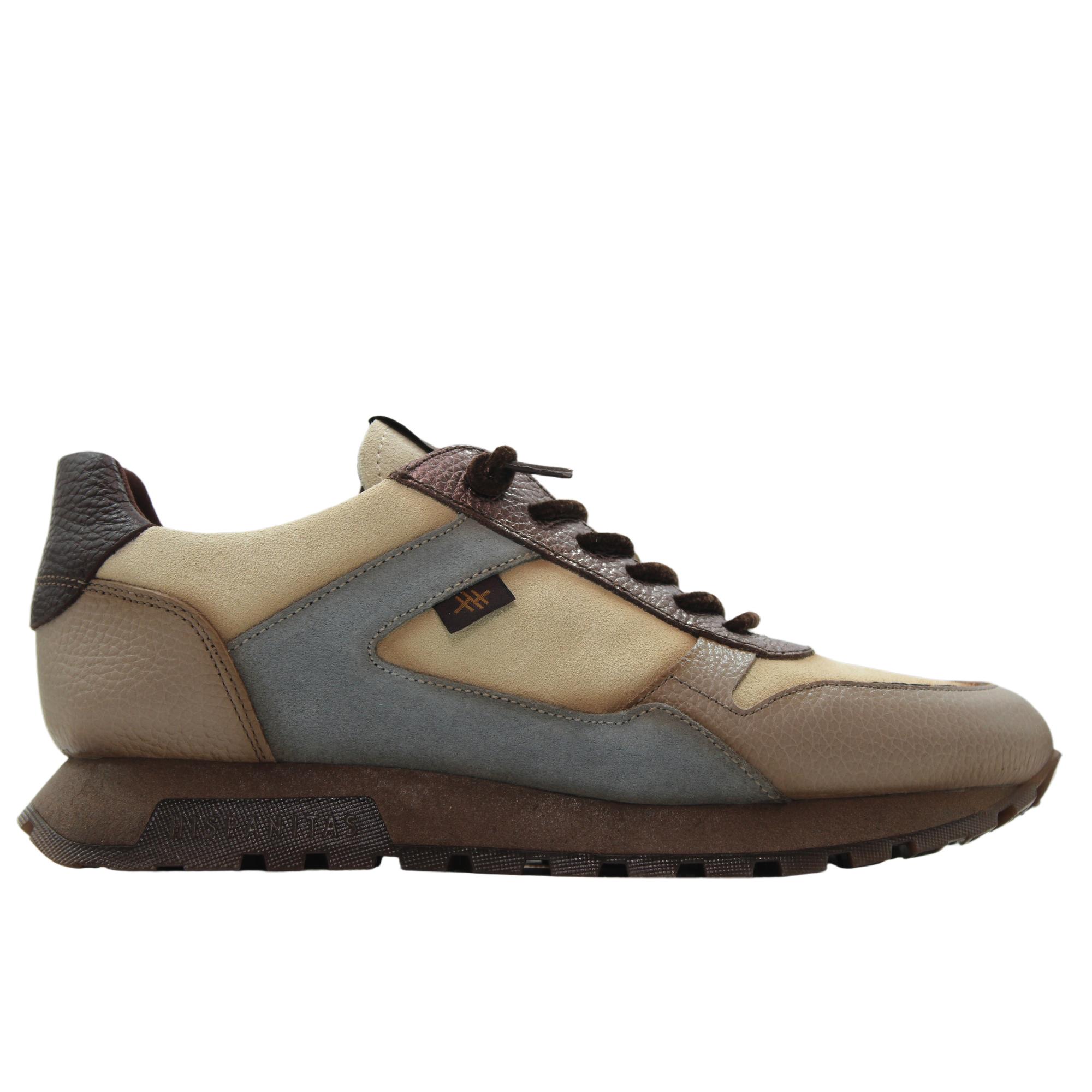 Hispanitas CHI265095 Sneakers casual de piel, cordones elásticos, suela dentada goma, para señora